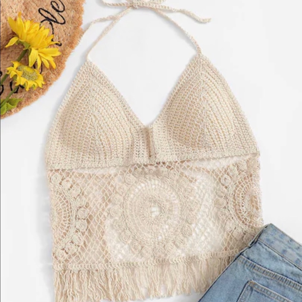 CROTCHET HALTER TOP